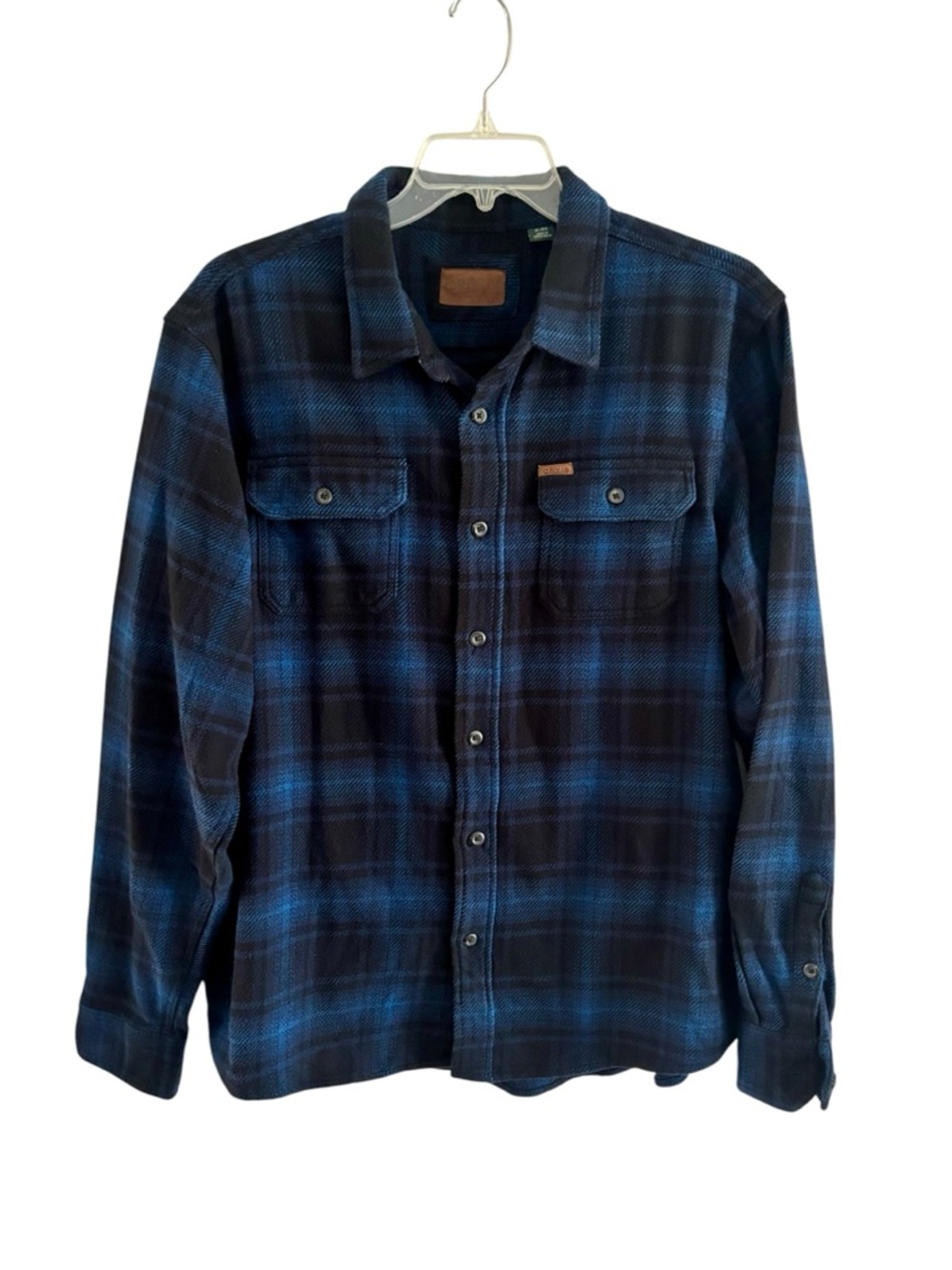 Orvis men’s XL cotton shacket. Light weight. Blue black plaid.